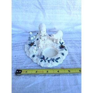 Pfaltzgraff Winter Frost Polar Bear Tea Light Candle Holder Resin China
